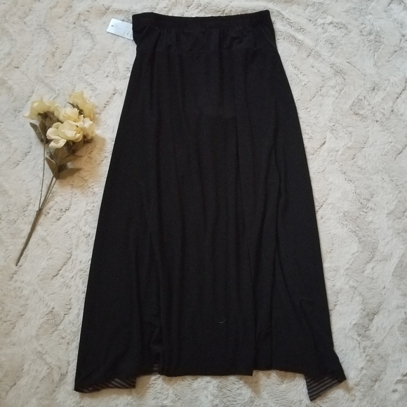 Sophia NYC Black Brown Tie Front Maxi Skirt New S - Picture 6 of 8